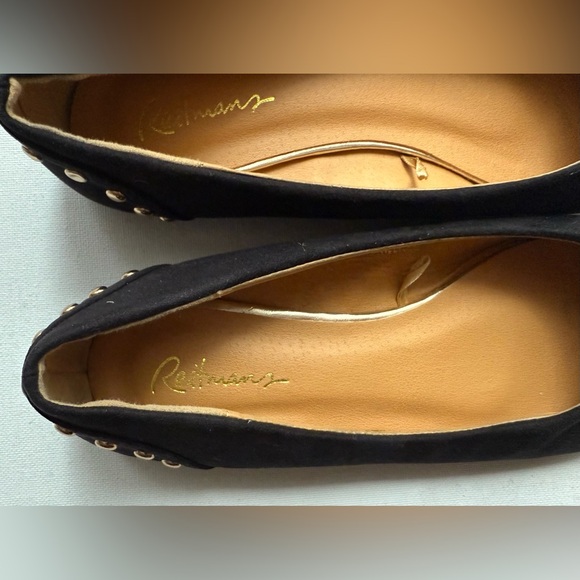 🆕 Reitmans | Black and Gold Pointed Toe Women's Studded Flats NWOT - Picture 7 of 12